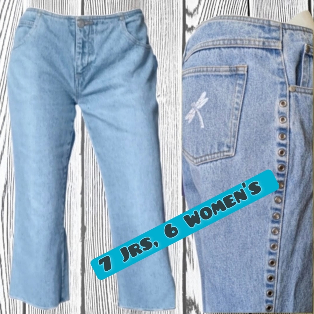 NoBo UpCycled Jean Capris With Side Rivets